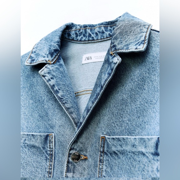 BNWT ZARA Z1975 LONG SLEEVE DENIM JUMPSUIT MID-BLUE LONG SLEEVES SMALL - Picture 6 of 8